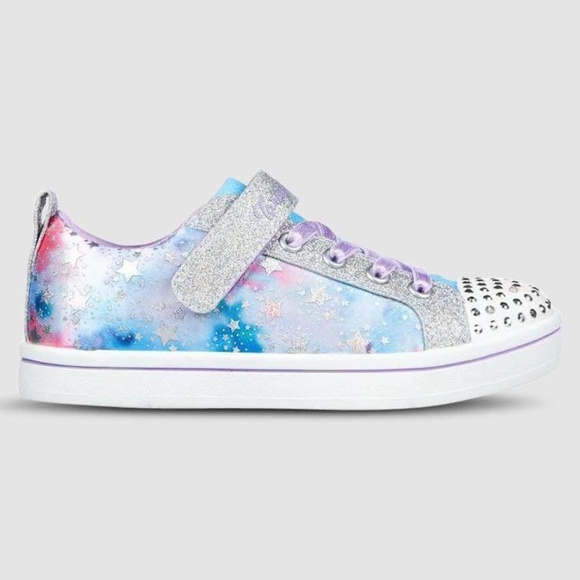 BRAND NEW youth girl skechers star galaxy light up shoes size 2Y (lights up) - Picture 1 of 9
